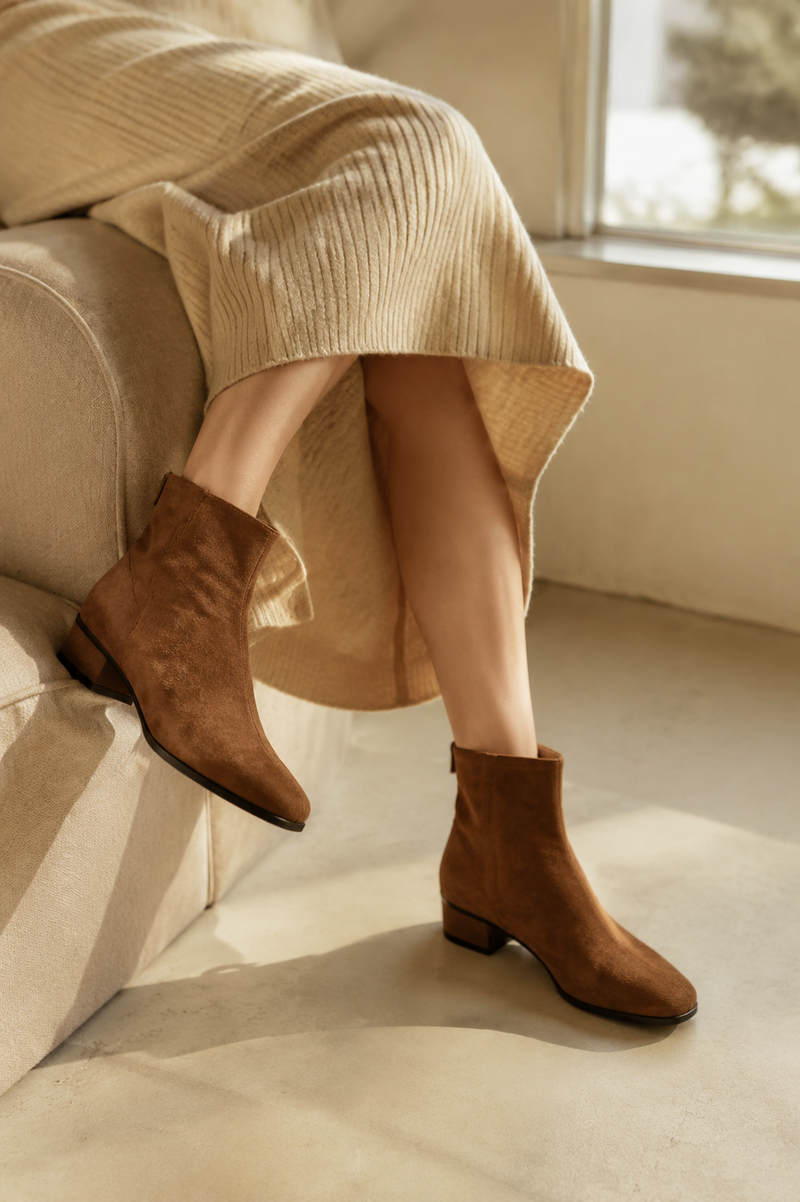 INSMIA Boots - suede ankle boots editorial