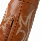 Rich Brown Varigotti Embroidered Sheepskin Boots close-up detail
