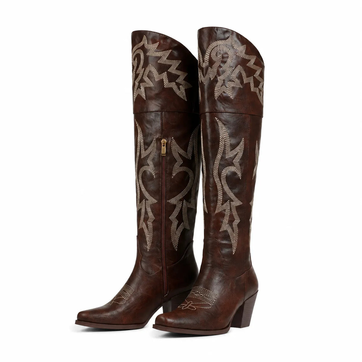 Dark Walnut Varigotti Embroidered Sheepskin Boots