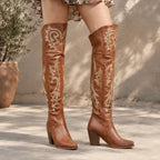 Rich Brown Varigotti Embroidered Sheepskin Boots on-foot view