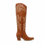 Rich Brown Varigotti Embroidered Sheepskin Boots side view