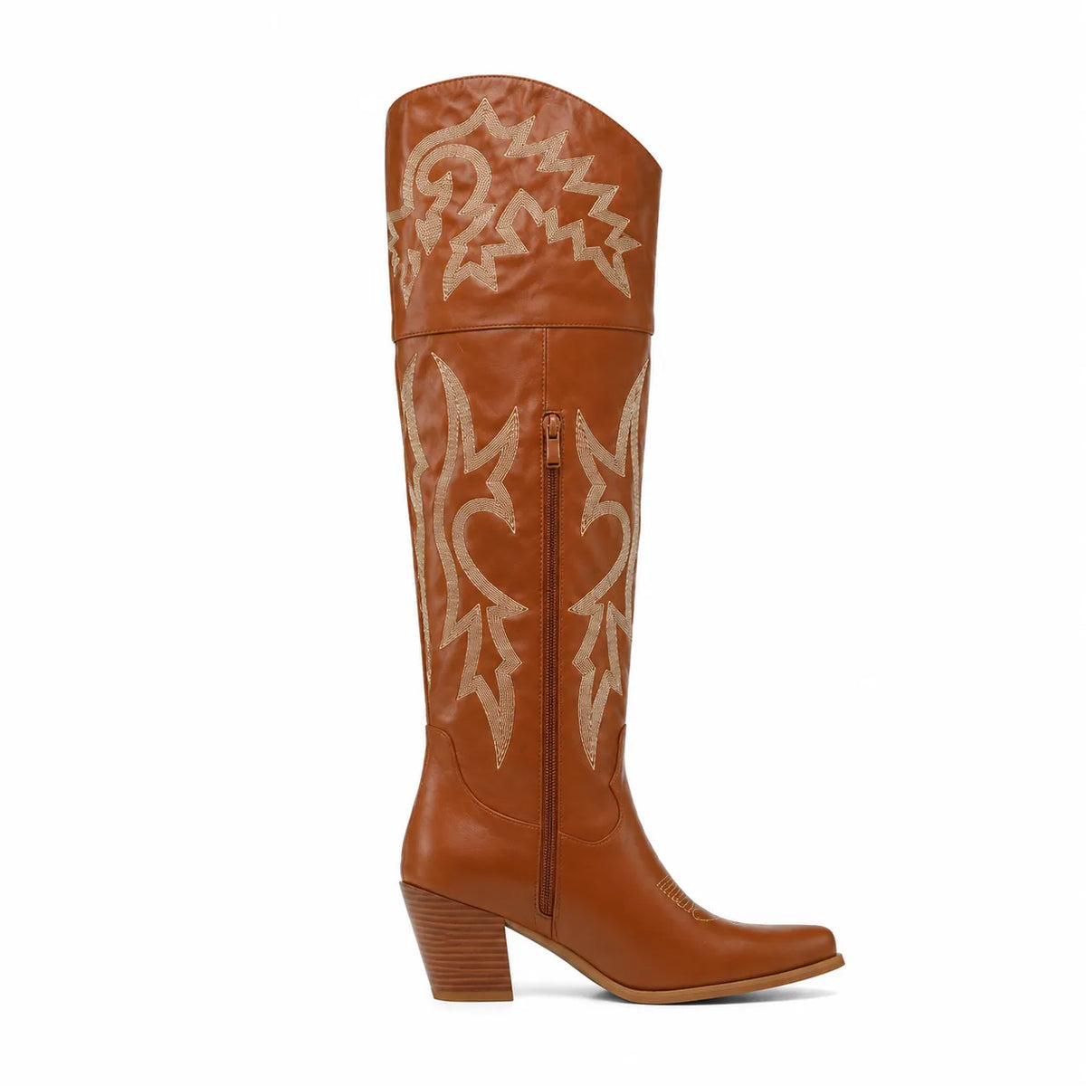 Rich Brown Varigotti Embroidered Sheepskin Boots side view