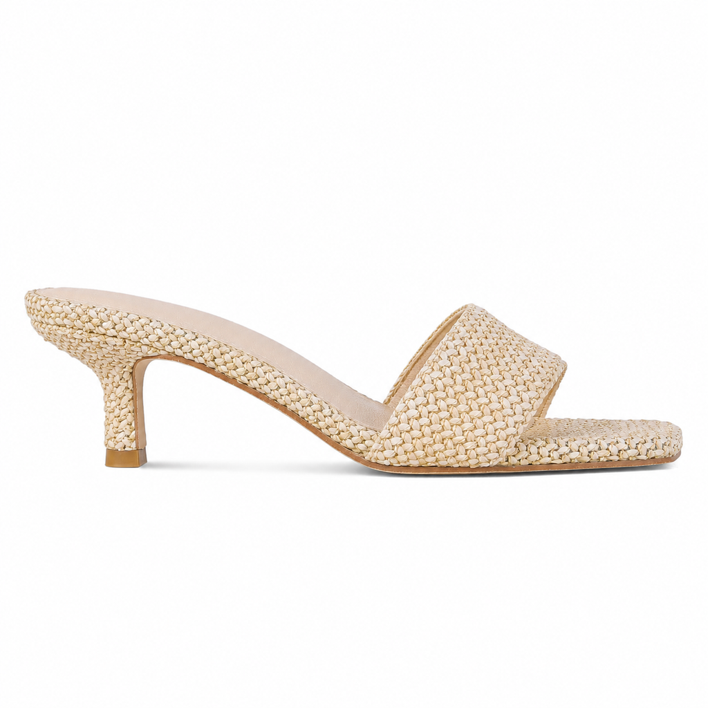 Apricot Straw Women's Open-Toe Mid-Heel Straw Toe-Strap Sandals side view