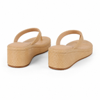 Brown Straw 2 Women's Open-Toe Platform-Wedge Slip-On Thong Sandals heel detail