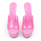 Dusty Rose Women's Open-Toe Microfiber Toe-Strap Heeled Sandals top view