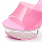 Dusty Rose Women's Open-Toe Microfiber Toe-Strap Heeled Sandals close-up detail