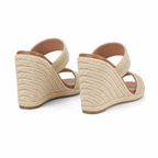 Naturalraffia Women's Open-Toe Wedge Jute Multi-Strap Sandals heel detail