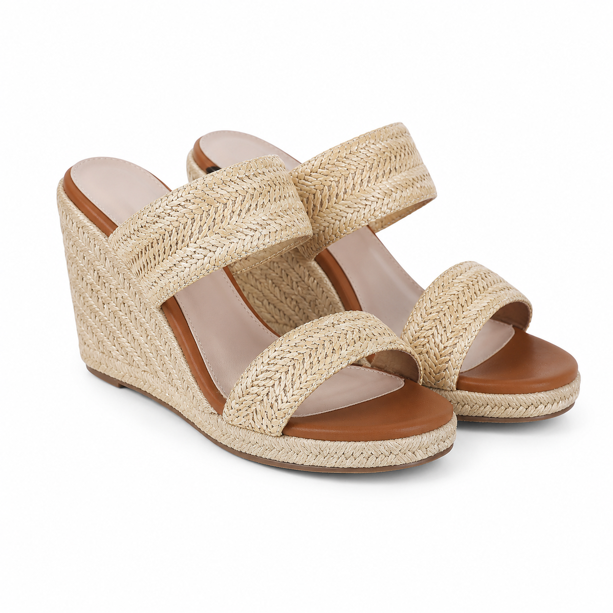 Naturalraffia Women's Open-Toe Wedge Jute Multi-Strap Sandals