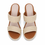 Naturalstraw Women's Open-Toe Wedge Jute Multi-Strap Sandals top view