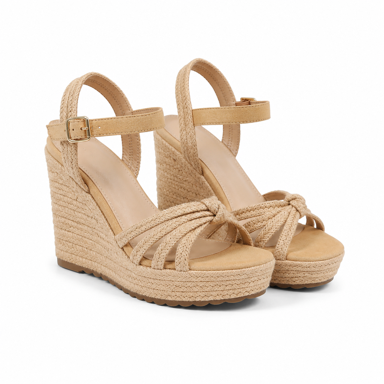 Rich Brown Women's Open-Toe Wedge Microfiber Lace-Up Ankle-Strap Sandals