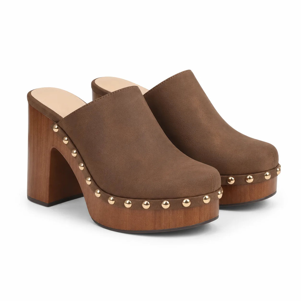 Warm Camel Paros Leather Slip-On Mules