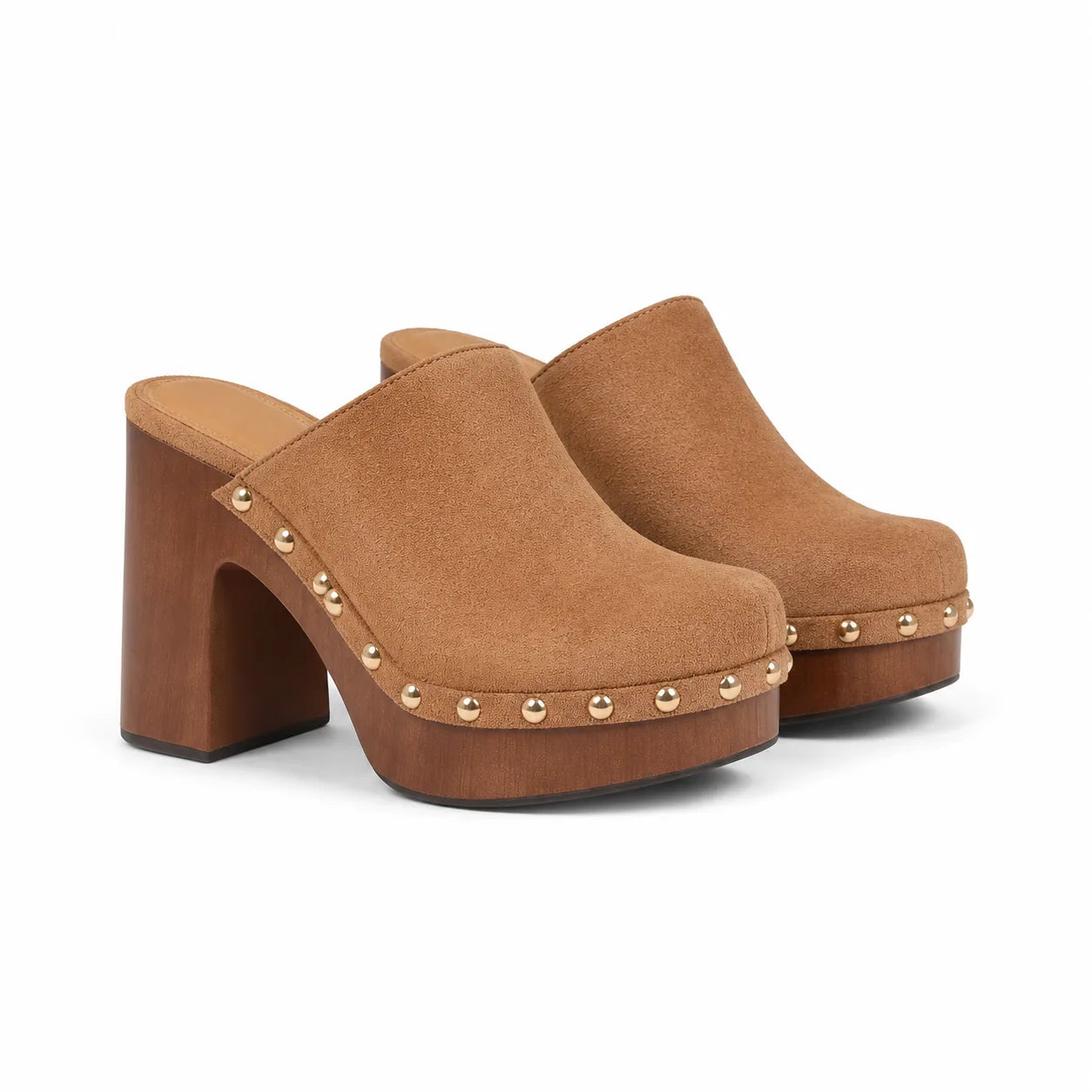 Brown Suede Paros Leather Slip-On Mules