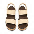Soft Apricot Women's Open-Toe Vinyl Hook-and-Loop Slingback Sandals top view
