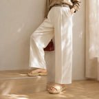 Soft Apricot Faro Raffia Platform-Wedge Slides lifestyle scene