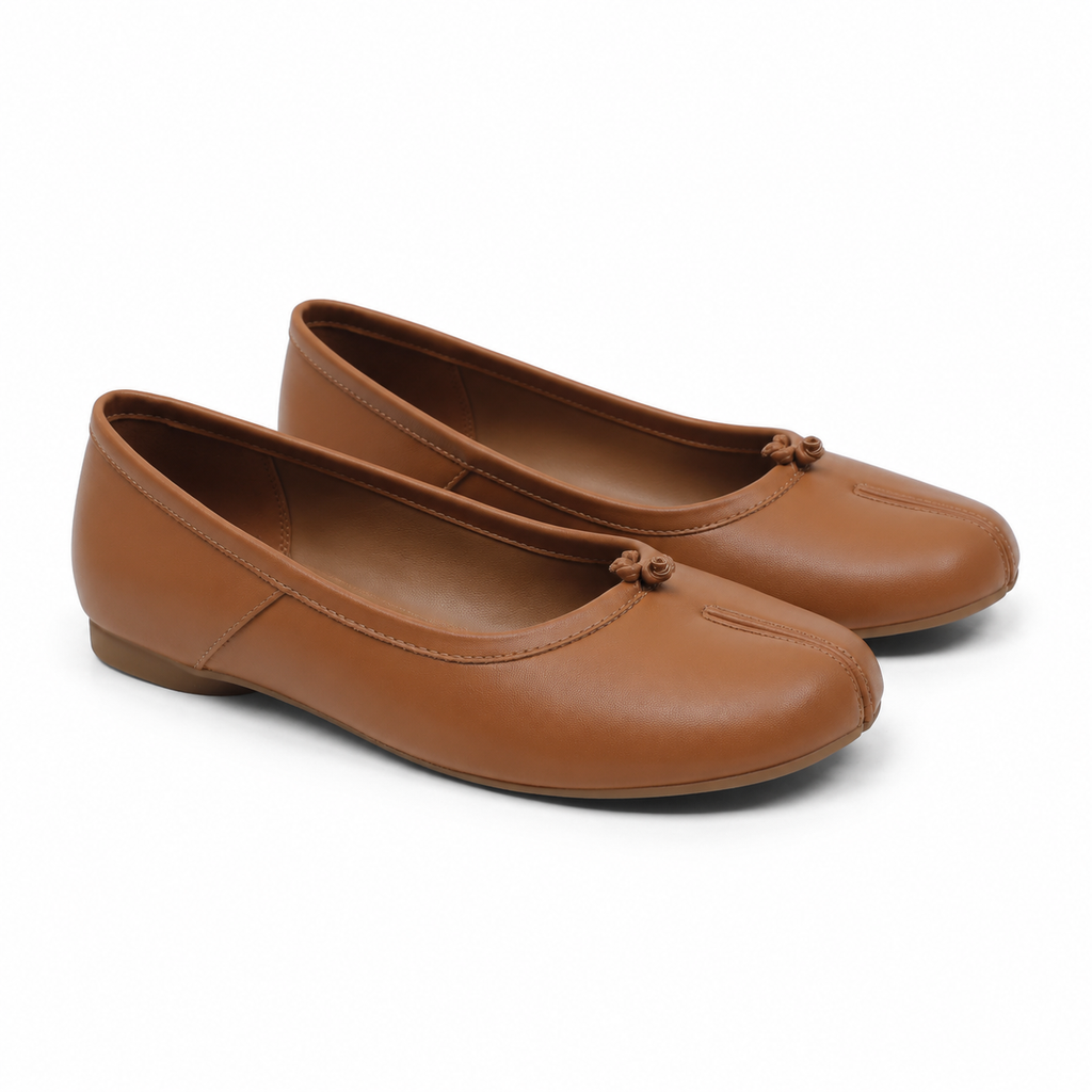 Butter Yellow Women's Round-Toe Faux Leather Slip-On Flat Mules