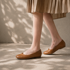 Butter Yellow Women's Round-Toe Faux Leather Slip-On Flat Mules on-foot view