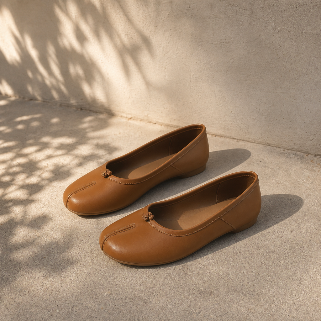 Butter Yellow Women's Round-Toe Faux Leather Slip-On Flat Mules styled scene