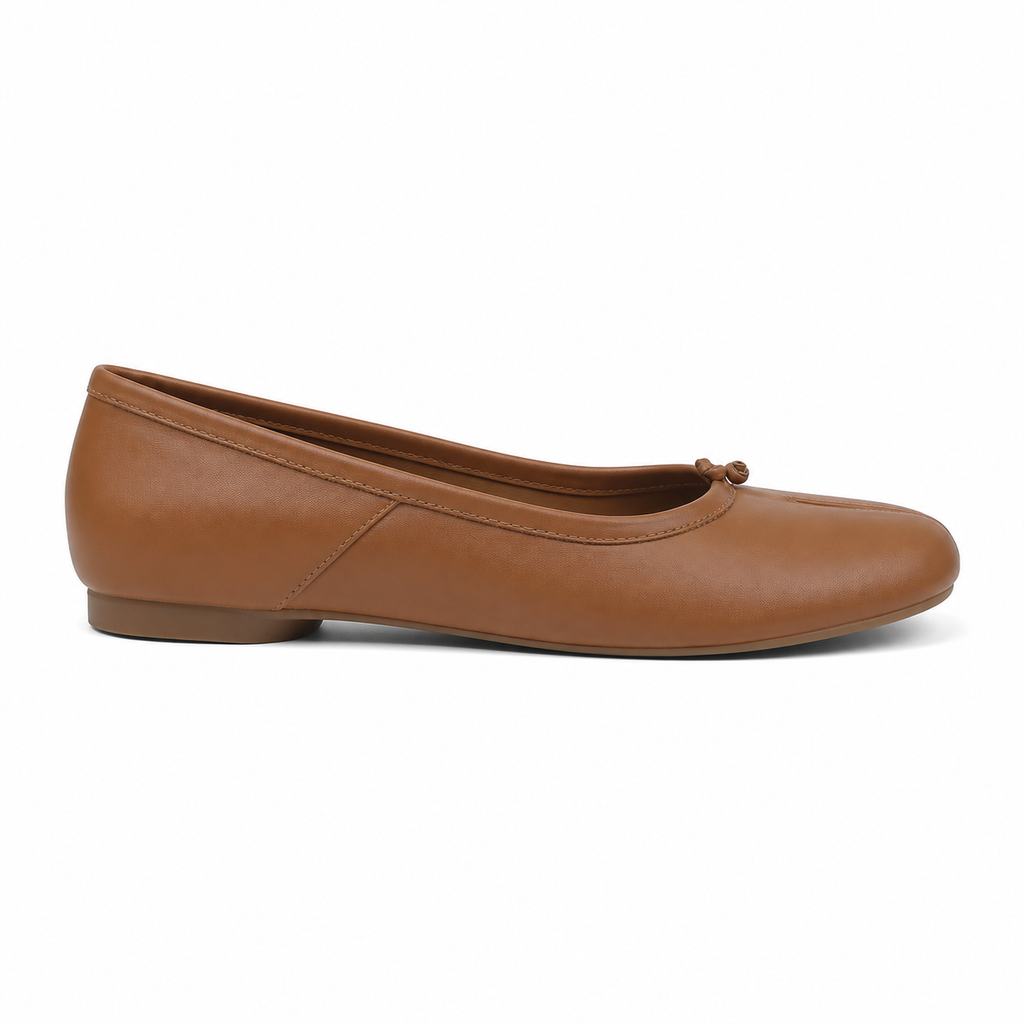 Butter Yellow Women's Round-Toe Faux Leather Slip-On Flat Mules side view