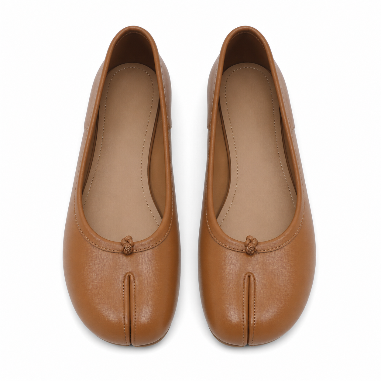 Butter Yellow Women's Round-Toe Faux Leather Slip-On Flat Mules top view