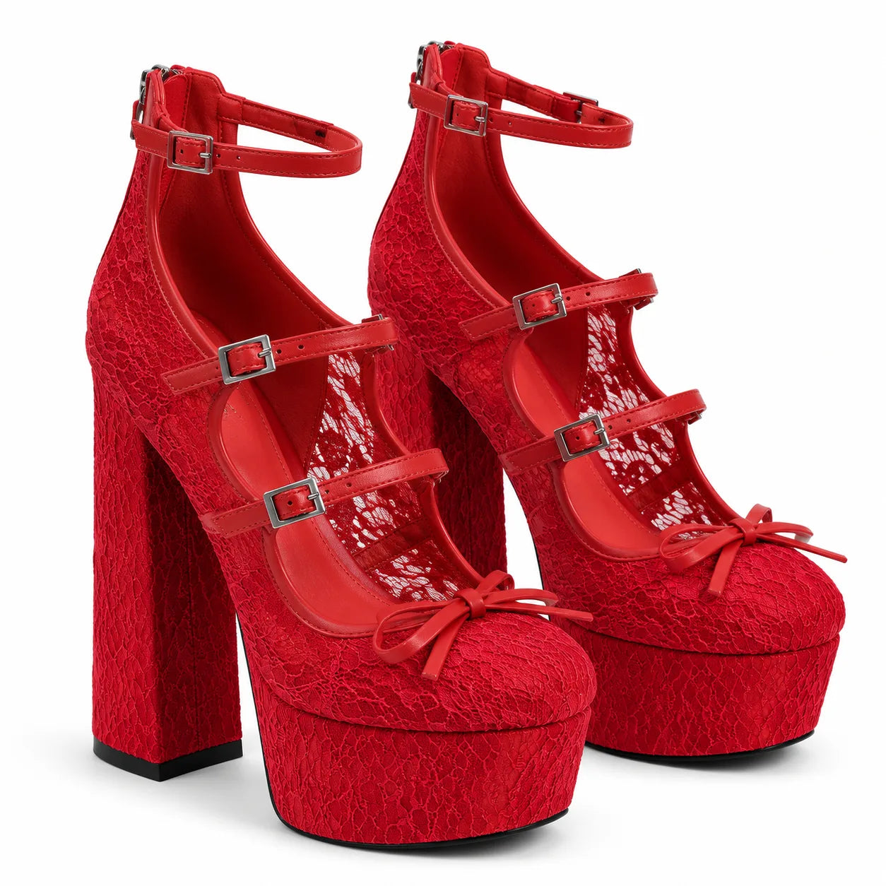 Deep Red Onda Microfiber Multi-Strap Sandals
