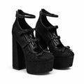 Deep Black Onda Microfiber Multi-Strap Sandals
