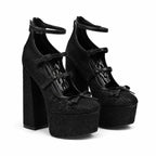 Deep Black Onda Microfiber Multi-Strap Sandals
