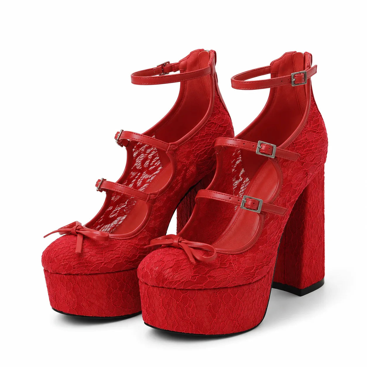 Deep Red Onda Microfiber Multi-Strap Sandals
