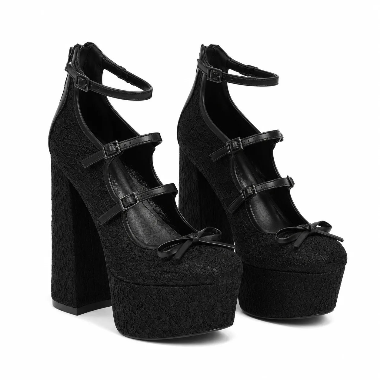 Deep Black Onda Microfiber Multi-Strap Sandals