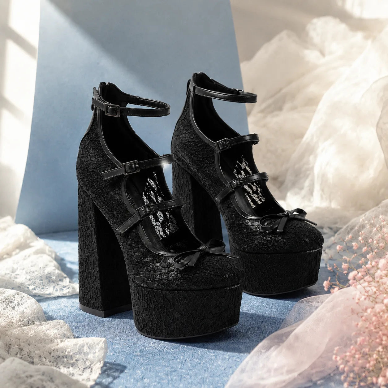 Deep Black Onda Microfiber Multi-Strap Sandals styled scene