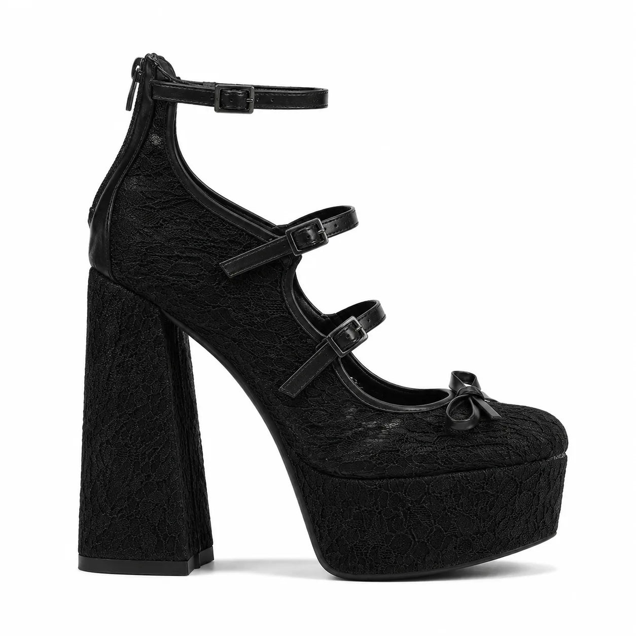 Deep Black Onda Microfiber Multi-Strap Sandals side view