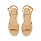 Naturalraffia Women's Open-Toe Wedge Microfiber Ankle-Strap Sandals top view
