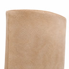 Apricot Suede Grado Sheepskin Stiletto Boots close-up detail