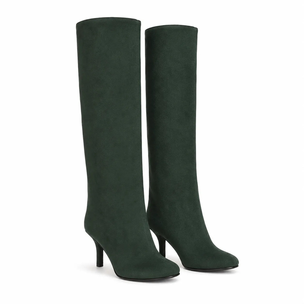 Green Suede Grado Sheepskin Stiletto Boots
