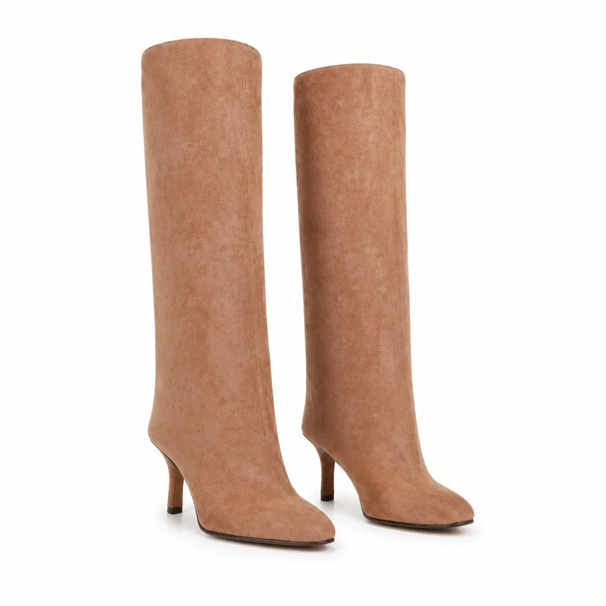 Brown Suede Grado Sheepskin Stiletto Boots