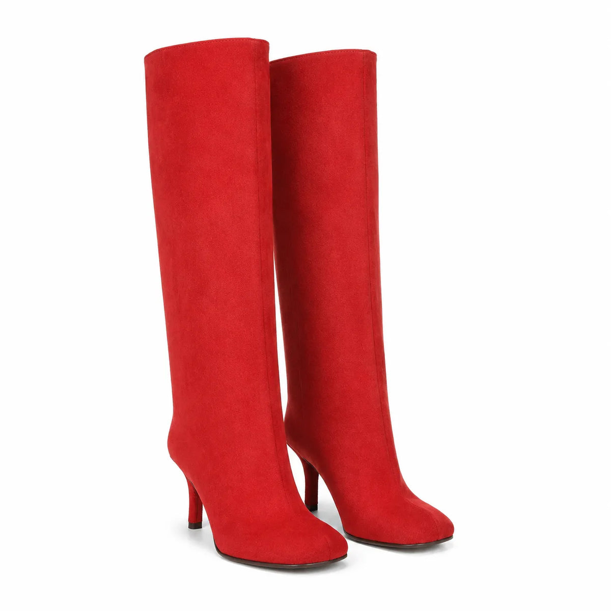 Red Suede Grado Sheepskin Stiletto Boots
