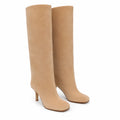Apricot Suede Grado Sheepskin Stiletto Boots