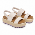 Soft Apricot Women's Open-Toe Synthetic Multi-Strap Hook-and-Loop Sandals