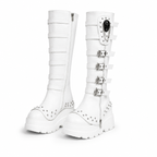 Cream Ivory Orvieto Leather Knee-High Boots