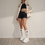 Cream Ivory Orvieto Leather Knee-High Boots lifestyle scene