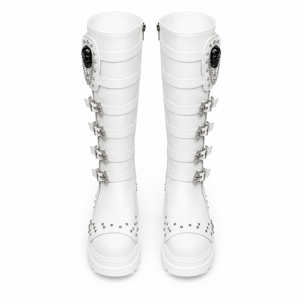 Cream Ivory Orvieto Leather Knee-High Boots top view