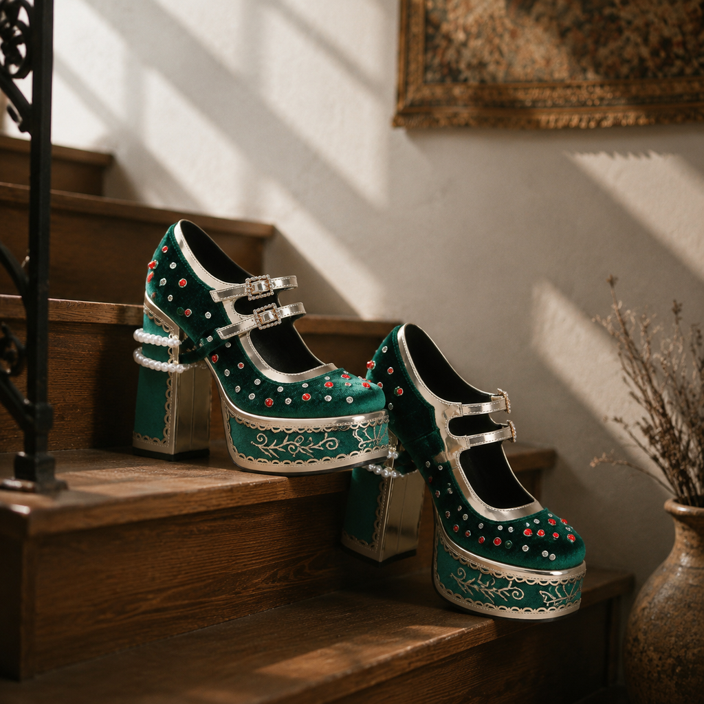 Green Suede Octavia Microfiber High-Heel Sandals styled scene