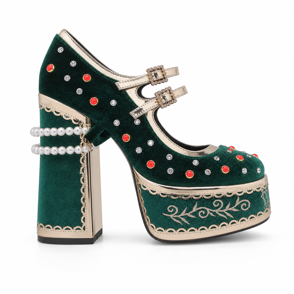 Green Suede Octavia Microfiber High-Heel Sandals side view