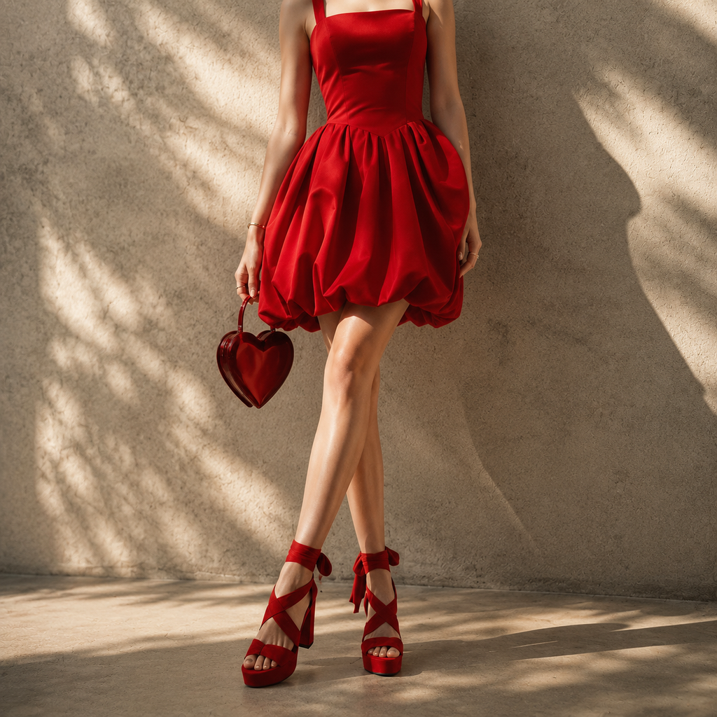 Red Suede Lavinia Microfiber Sandals lifestyle scene