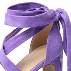 Mauve Suede Valeria Microfiber Sandals close-up detail