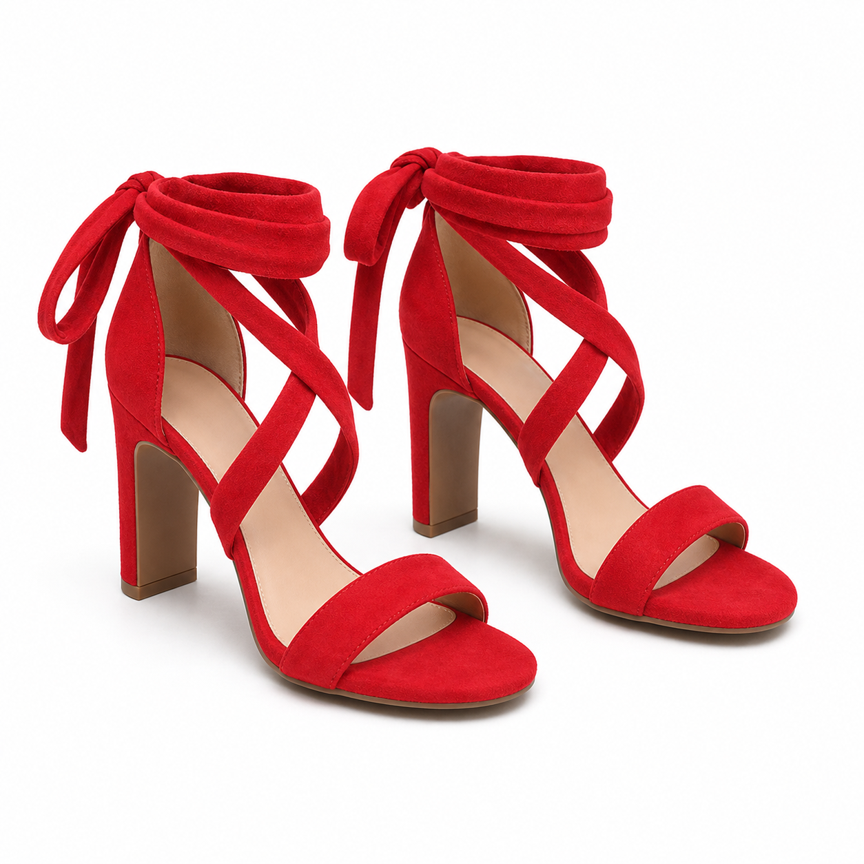 Red Suede Valeria Microfiber Sandals