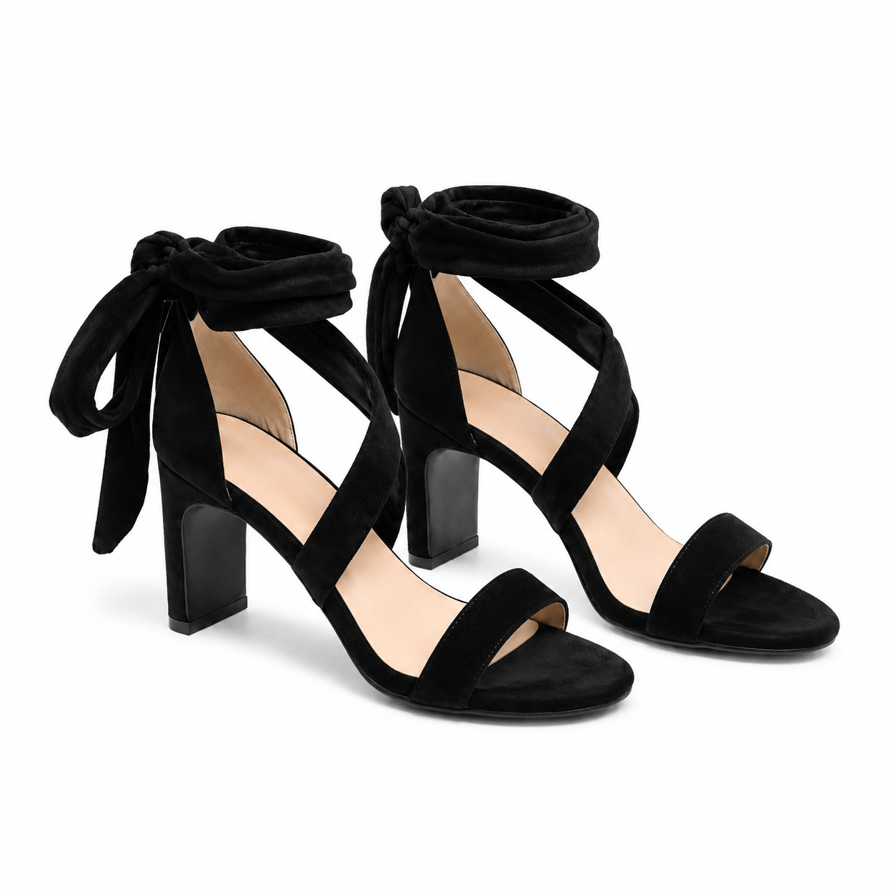 Black Suede Valeria Microfiber Sandals