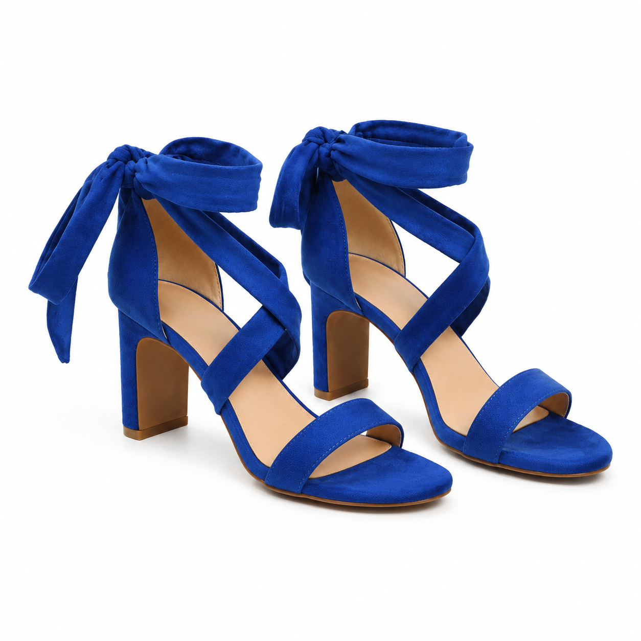 Blue Suede Valeria Microfiber Sandals