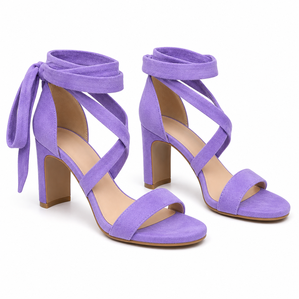 Mauve Suede Valeria Microfiber Sandals