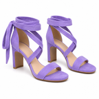 Mauve Suede Valeria Microfiber Sandals