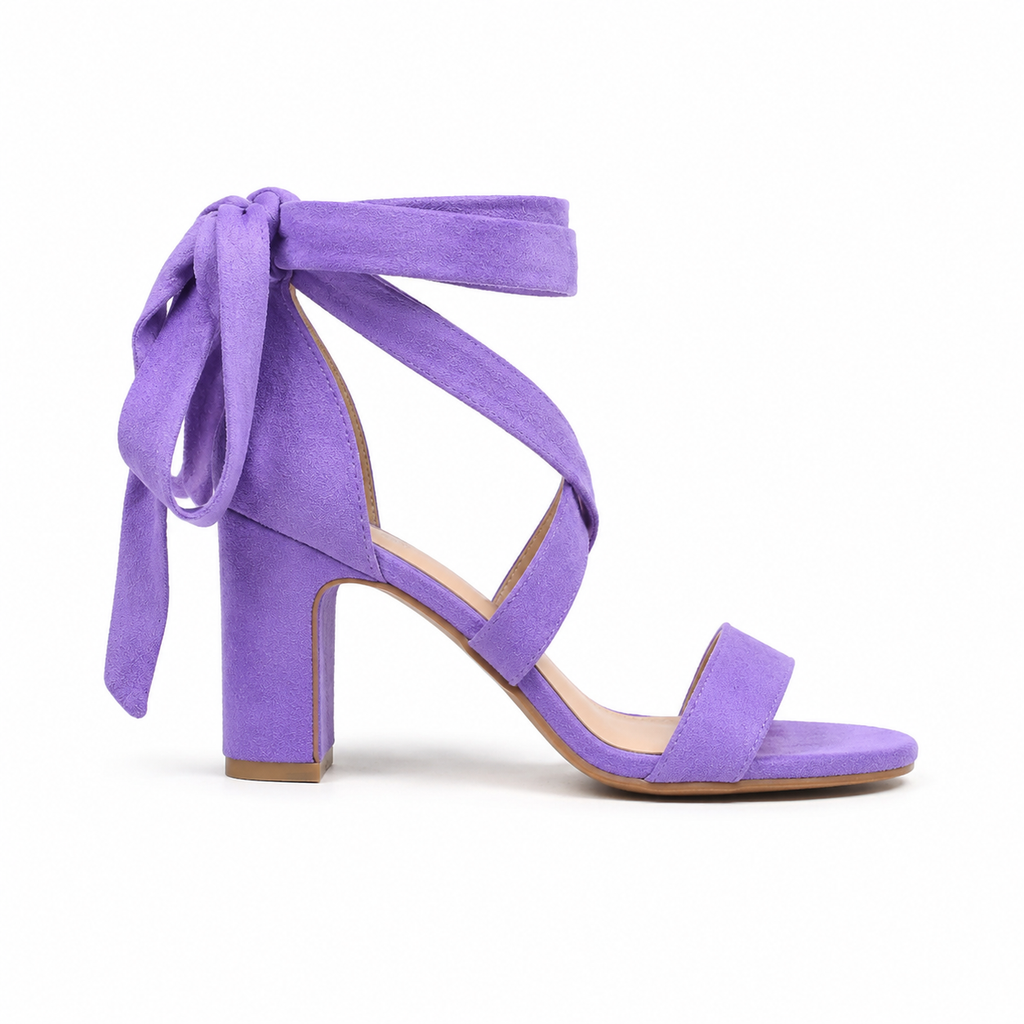 Mauve Suede Valeria Microfiber Sandals side view